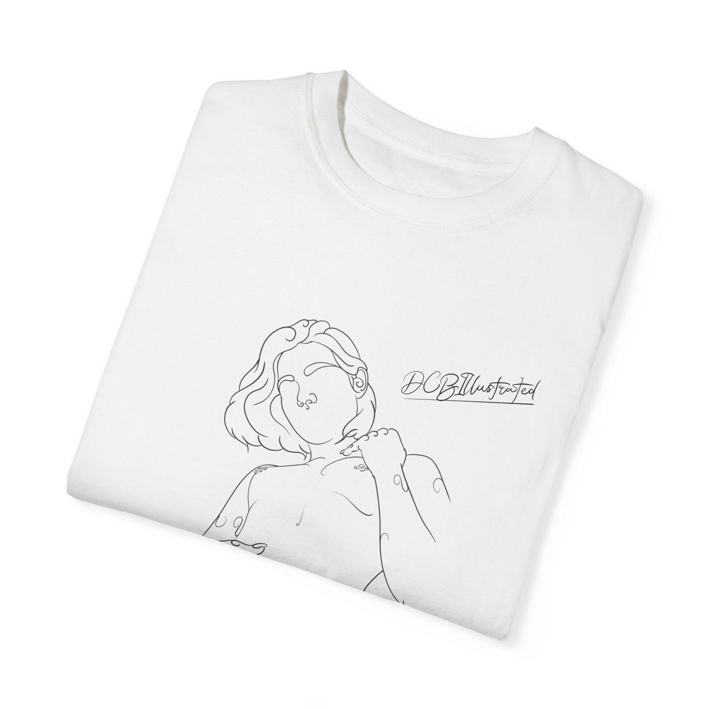 DCB Line Art Unisex Garment-Dyed T-shirt Design 4