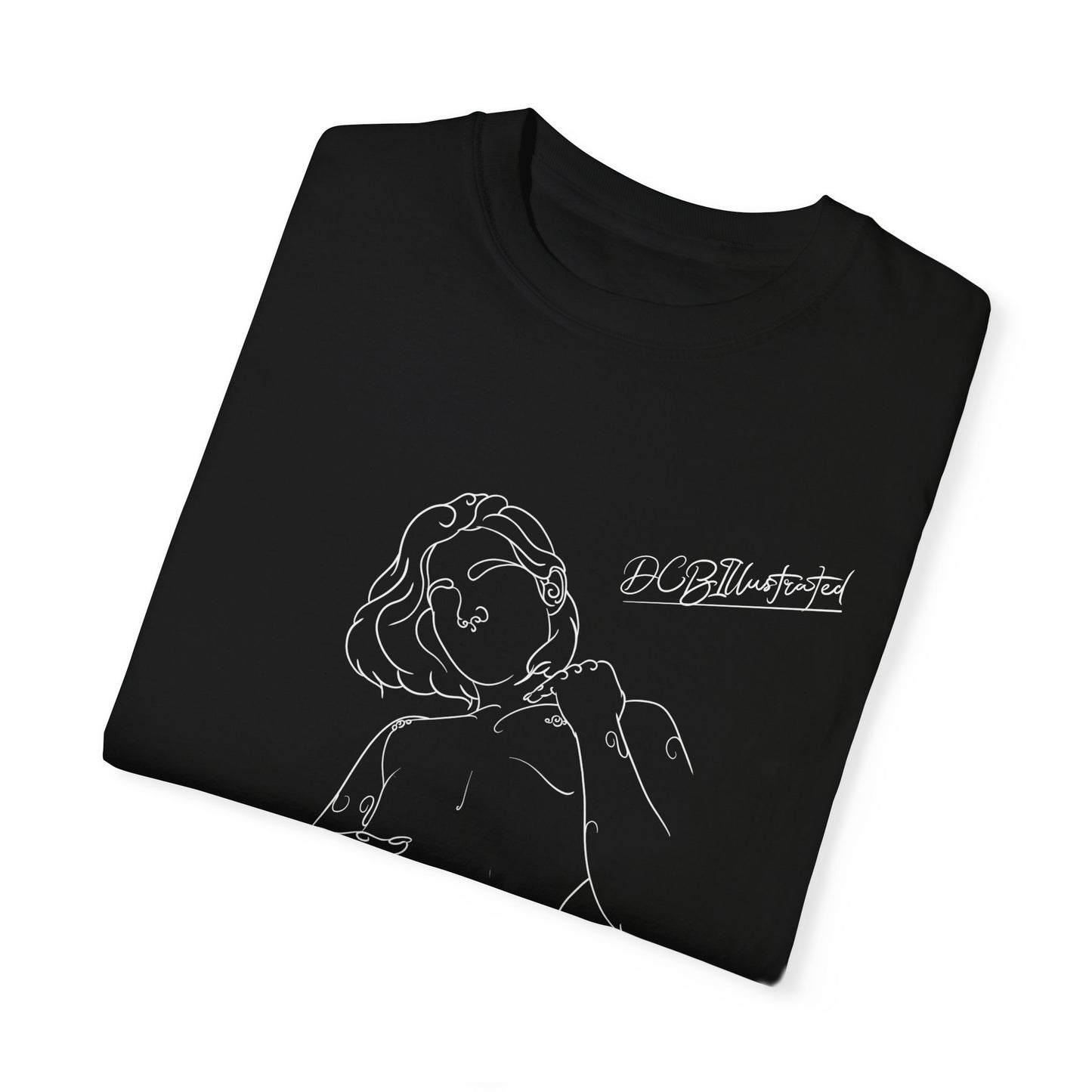 DCB Line Art Unisex Garment-Dyed T-shirt Design 4