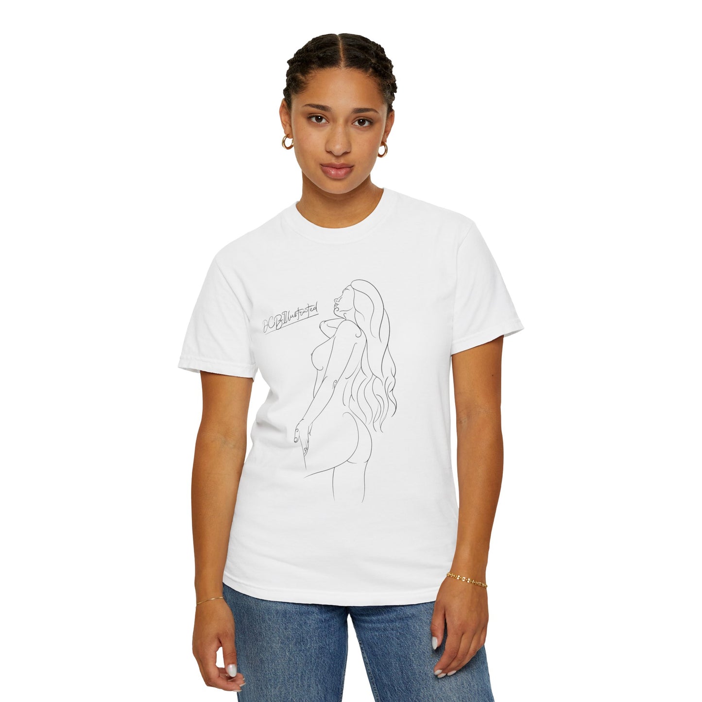 DCB Line Art Unisex Garment-Dyed T-shirt Design 5