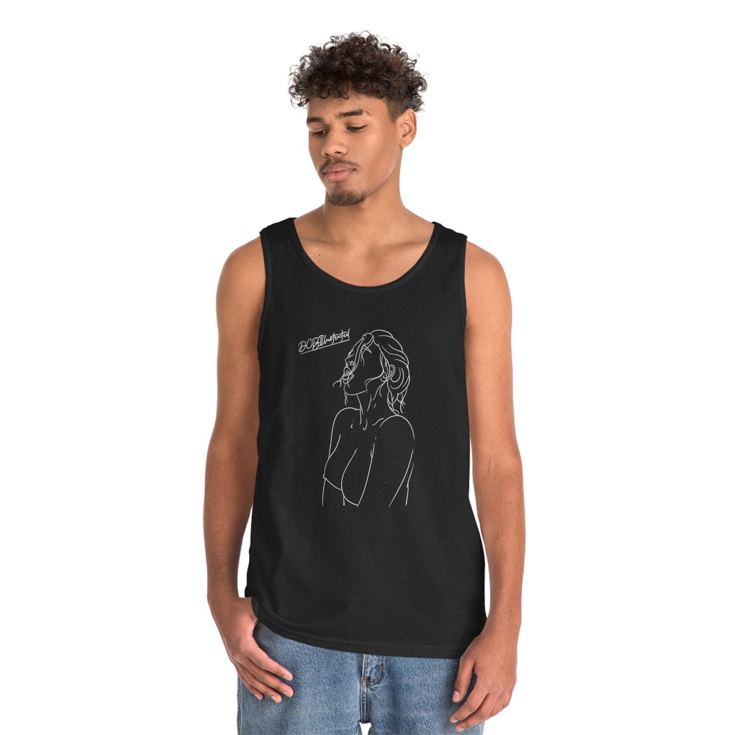 DCB Line Art Unisex Heavy Cotton Tank Top