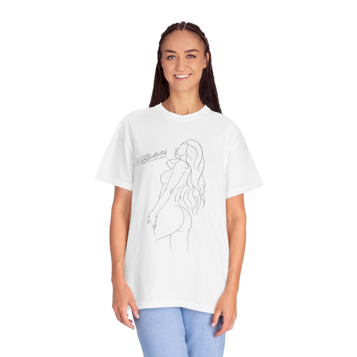 DCB Line Art Unisex Garment-Dyed T-shirt Design 5