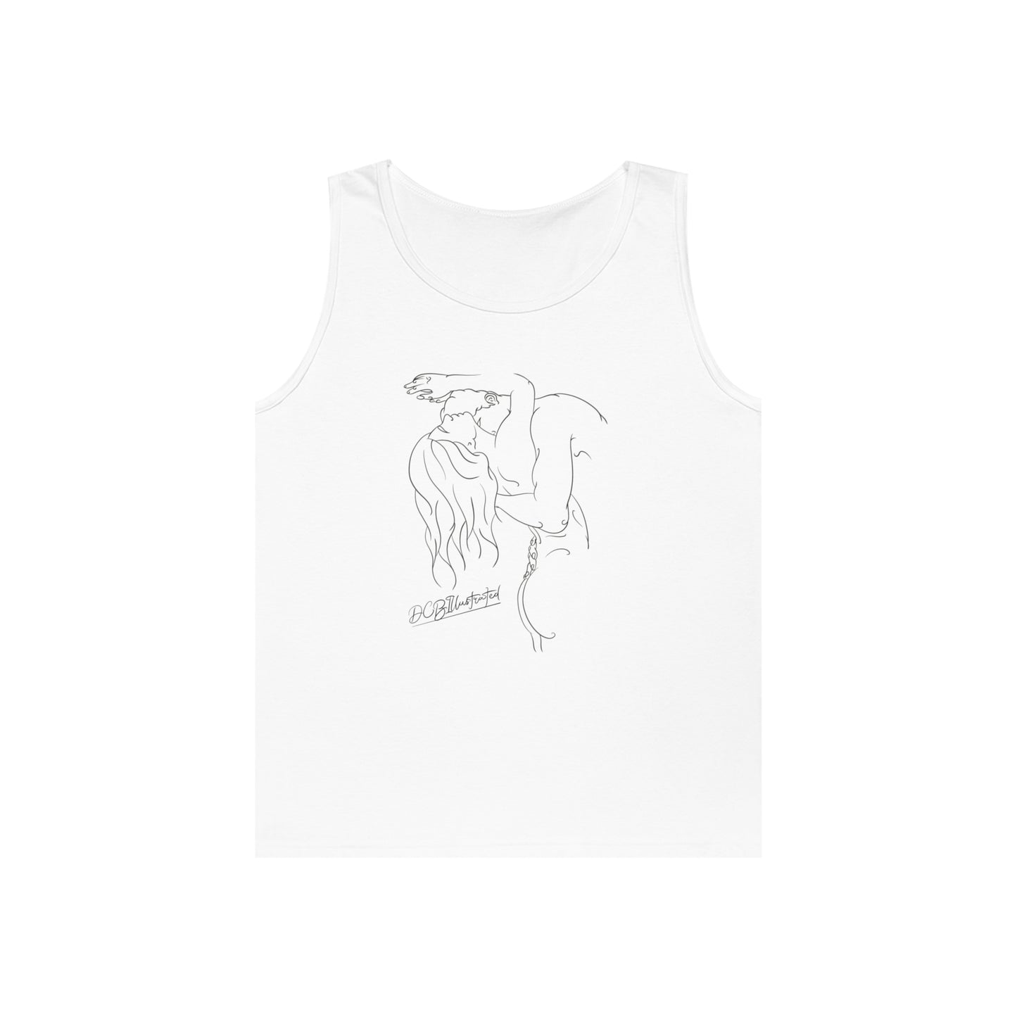 DCB Line Art Unisex Heavy Cotton Tank Top Design 2