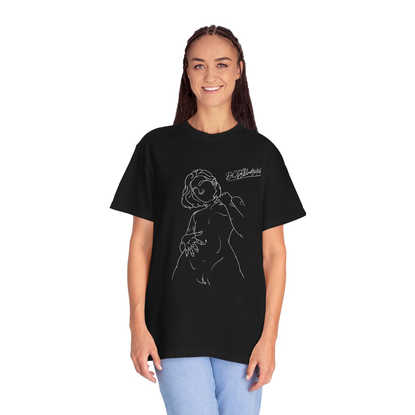 DCB Line Art Unisex Garment-Dyed T-shirt Design 4