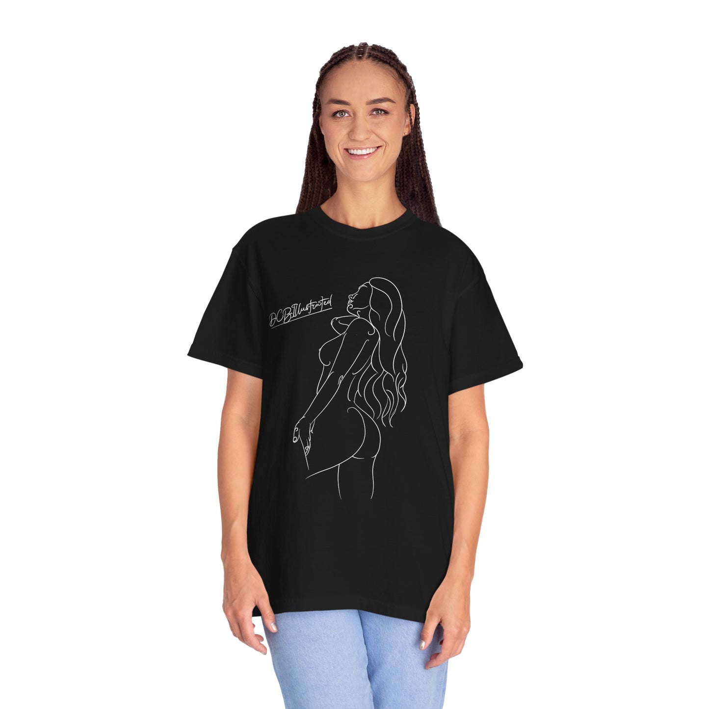 DCB Line Art Unisex Garment-Dyed T-shirt Design 5