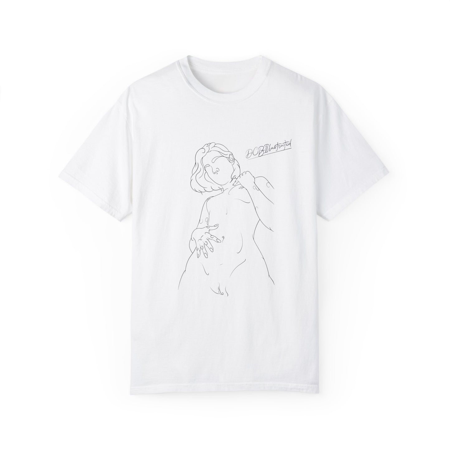 DCB Line Art Unisex Garment-Dyed T-shirt Design 4