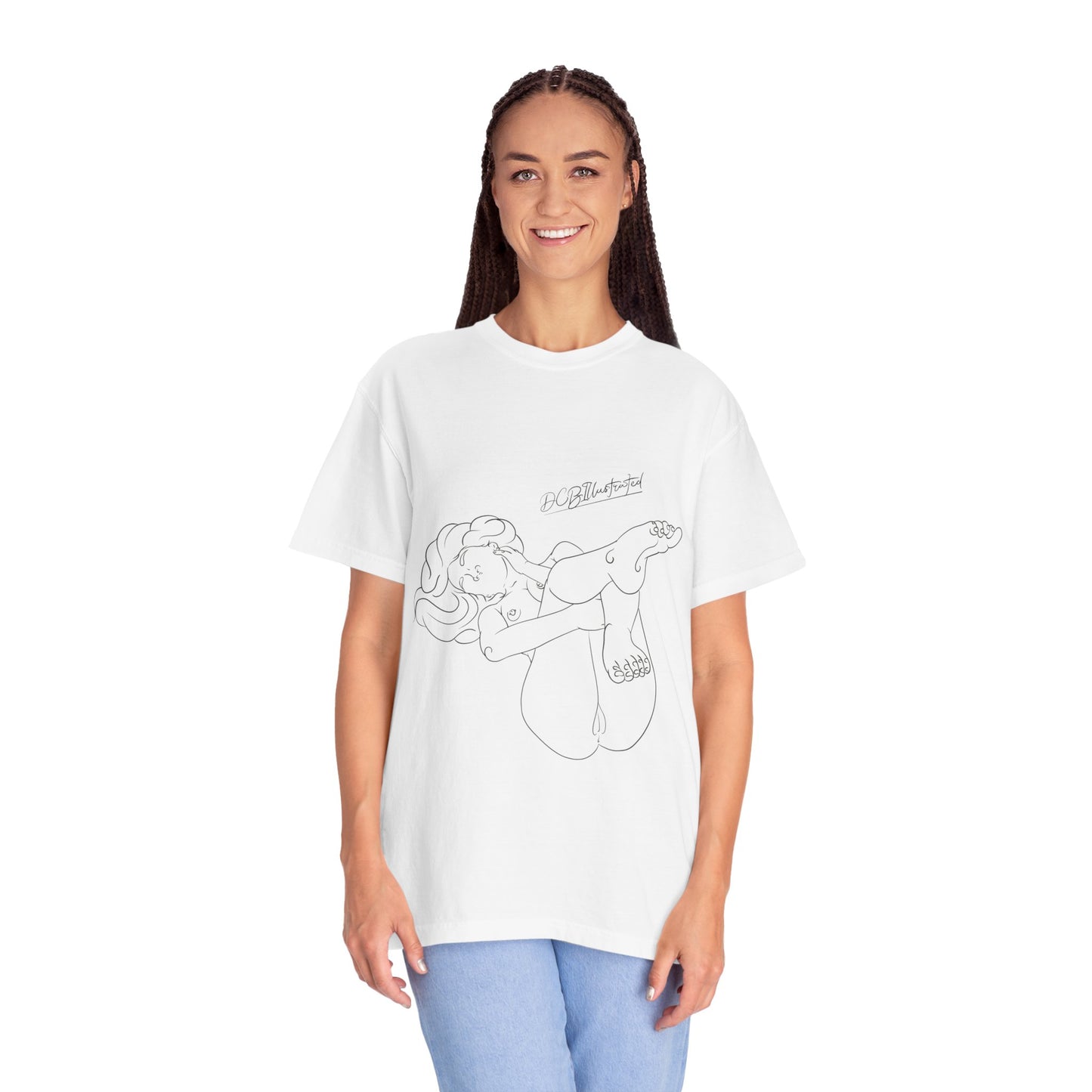 DCB Line Art Unisex Garment-Dyed T-shirt Design 2