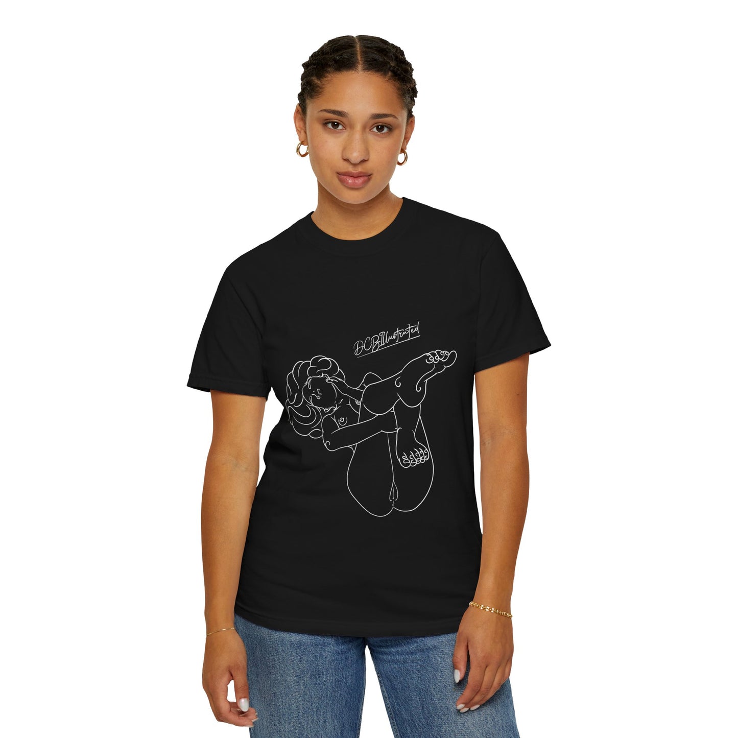 DCB Line Art Unisex Garment-Dyed T-shirt Design 2