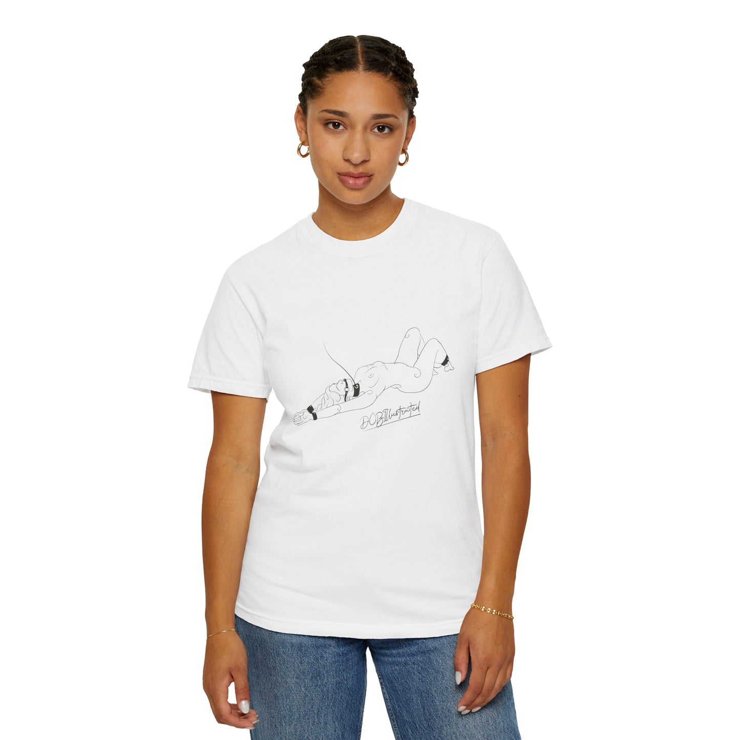 DCB Line Art Unisex Garment-Dyed T-shirt Design 6