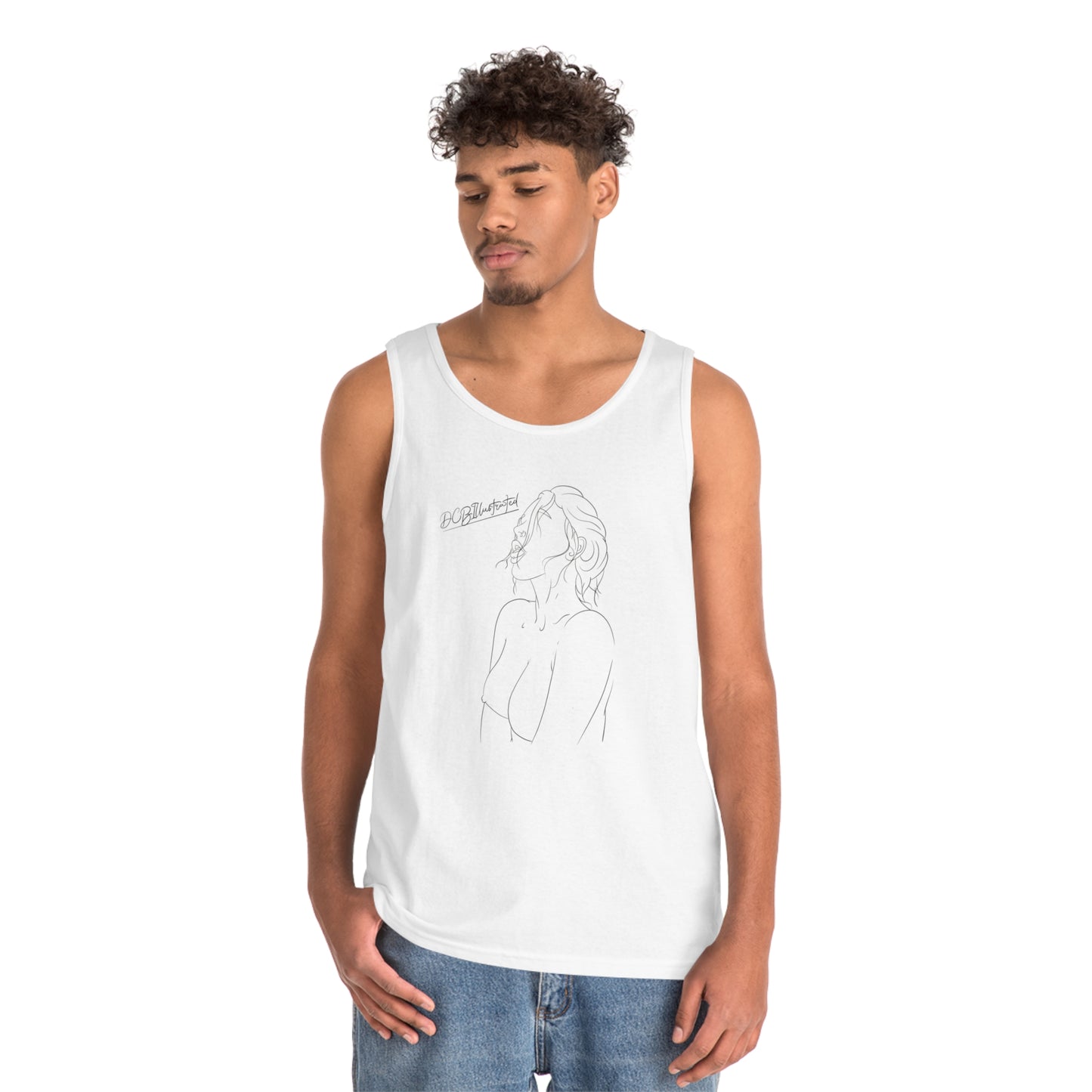 DCB Line Art Unisex Heavy Cotton Tank Top