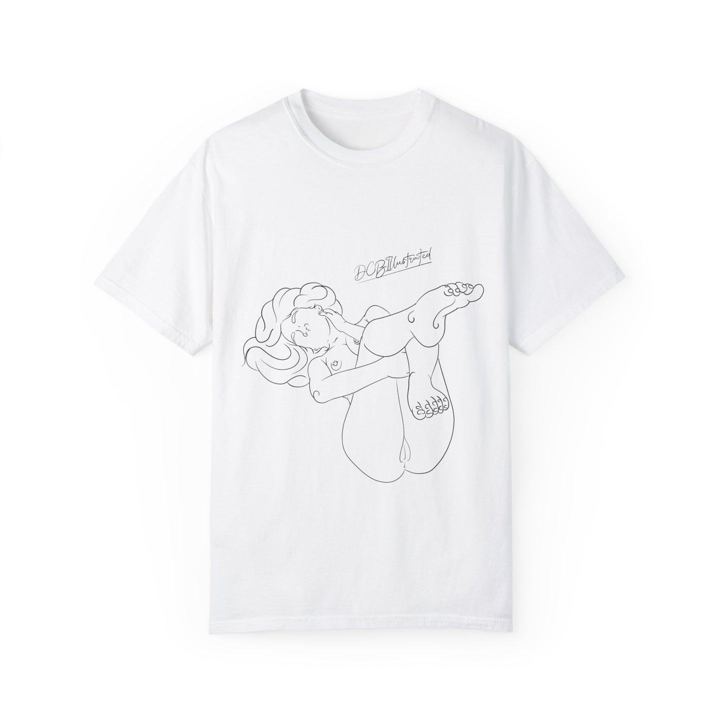 DCB Line Art Unisex Garment-Dyed T-shirt Design 2