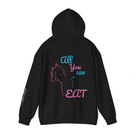 All you can eat DCB Neon Unisex Heavy Blend™ Hooded Sweatshirt Design