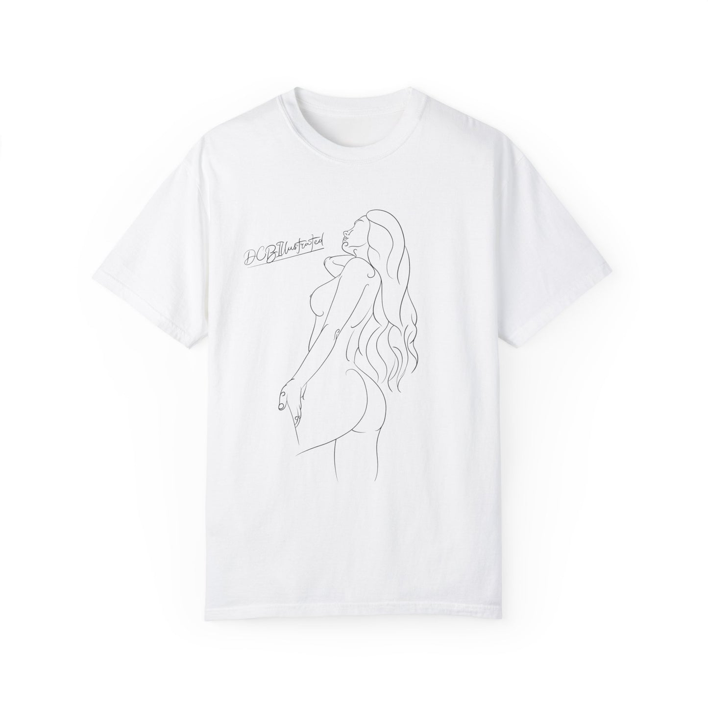 DCB Line Art Unisex Garment-Dyed T-shirt Design 5